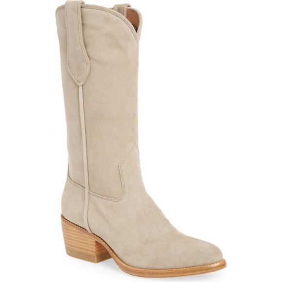 New Rag & Bone Cowboy Warm Grey Suede Boots (Women) Size 36.5